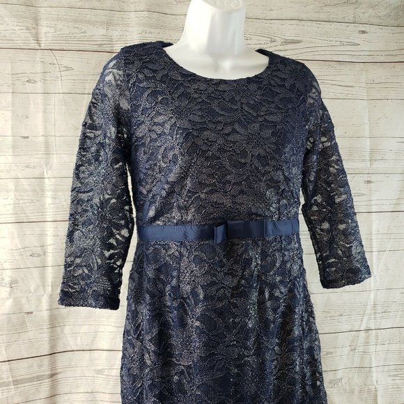 ASOS Maternity Womens Dress Sz Small Blue Lace 3/4 Sleeve - Picture 2 of 6